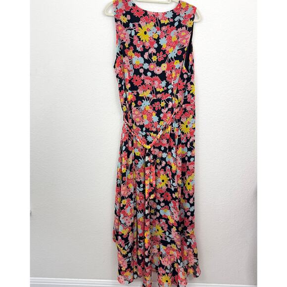 Modcloth Womens Bali Breeze Wrap Dress Size 2X Floral Retro Flowy Chiffon Black - Picture 6 of 9